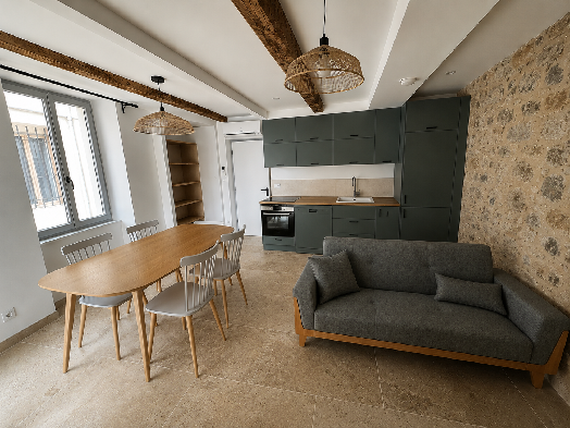 Vaison centre - T2 meublé et rénové avec loggia et climatisa