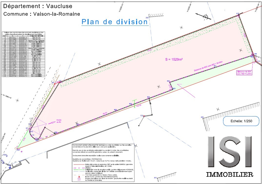 VAISON LA ROMAINE - TERRAIN CONSTRUCTIBLE 1529 M2  AU CALME 